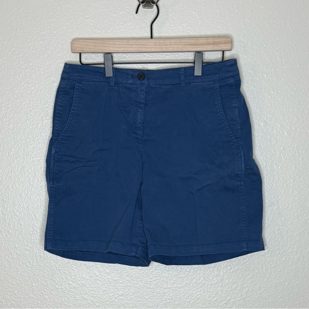 J. Crew Classic 7” Women's Cotton Blend Chinos Shorts NWT 4 Blue - Picture 2 of 9